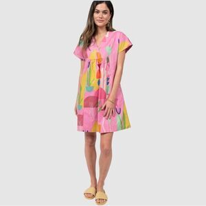 Uncle Frank by Ivy Jane 100% Cotton Modern Mexicana Dress in Pink Multi | XS